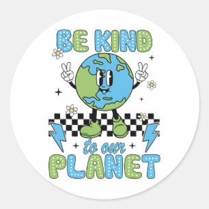 Der Tag der Erde ist nett zu unserer Planeten-Erde Runder Aufkleber