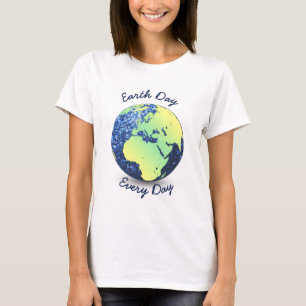 Der Tag der Erde Jeden Tag blauer Glitzern T-Shirt