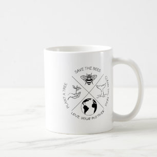 Der Tag der Erde Rette die Bienen Pflanze mehr Bäu Kaffeetasse