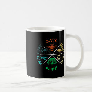 Der Tag der Erde Rette die Bienen Pflanze mehr Bäu Kaffeetasse