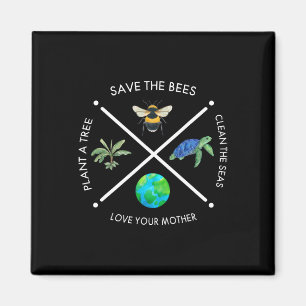 Der Tag der Erde Rette die Bienen Pflanze mehr Bäu Magnet