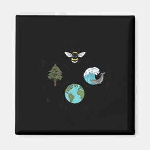 Der Tag der Erde Rette die Bienen Pflanze mehr Bäu Magnet