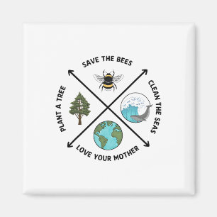 Der Tag der Erde Rette die Bienen Pflanze mehr Bäu Magnet