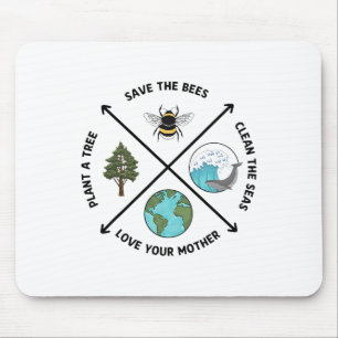 Der Tag der Erde Rette die Bienen Pflanze mehr Bäu Mousepad