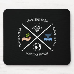 Der Tag der Erde Rette die Bienen Pflanze mehr Bäu Mousepad