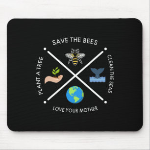Der Tag der Erde Rette die Bienen Pflanze mehr Bäu Mousepad