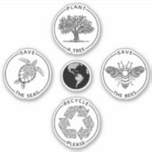 Der Tag der Erde rettet den Planeten Aufkleber (Vorderseite)