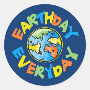 Der Tag der Erde rettet jeden Tag den Planeten Runder Aufkleber