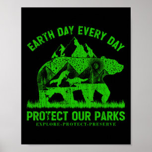 Der Tag der Erde schützt jeden Tag unsere Parks Na Poster