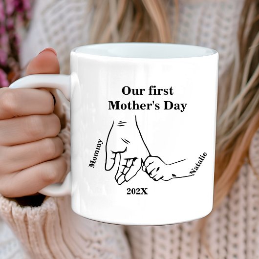 Der Tag der ersten Mutter ist glücklich. Kaffeetasse