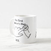 Der Tag der ersten Mutter ist glücklich. Kaffeetasse (Vorderseite Links)