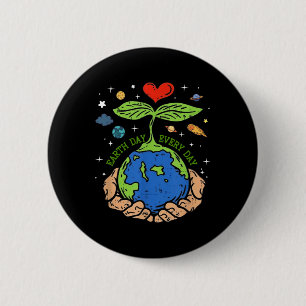 Der Tag der glücklichen Erde Rette unseren Planete Button