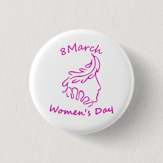 Der Tag der internationalen Frauen am 8. März Button (Vorderseite)