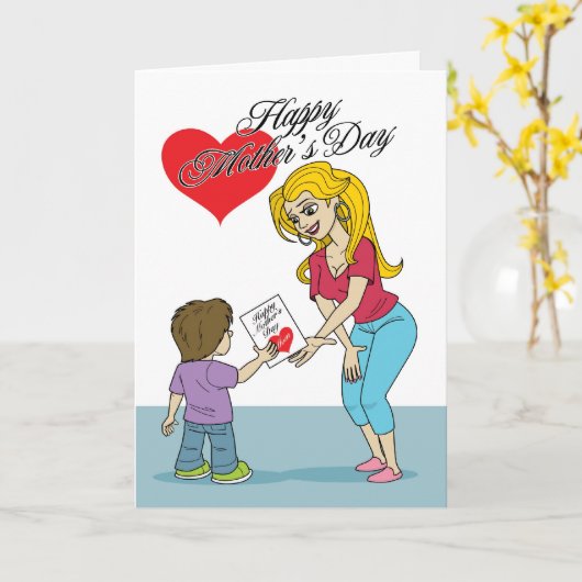 Der Tag der Mutter #156 Karte (Gelbe Blume)