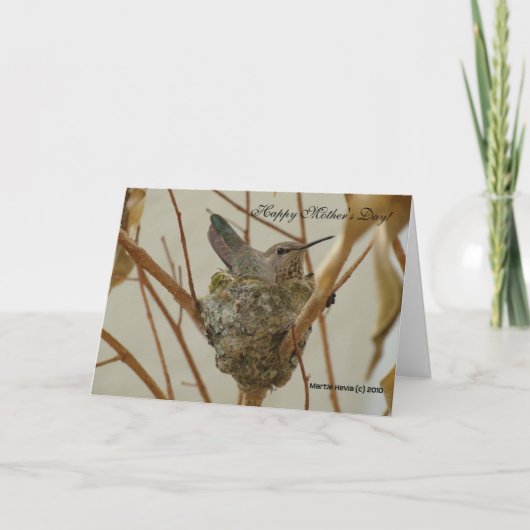 Der Tag der Mutter - Mutter-Kolibri - Karte (Vorderseite)