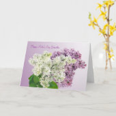 Der Tag der Mutter. Patin. Lila Blumen Karte (Gelbe Blume)