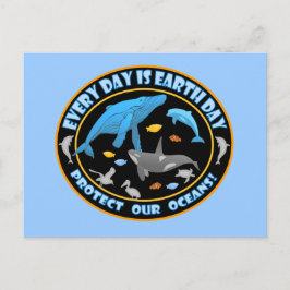 Der Tag der Ozeane und der Erde schützen Postkarte