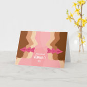 der Tag der rosa internationalen Frauen Karte (Gelbe Blume)