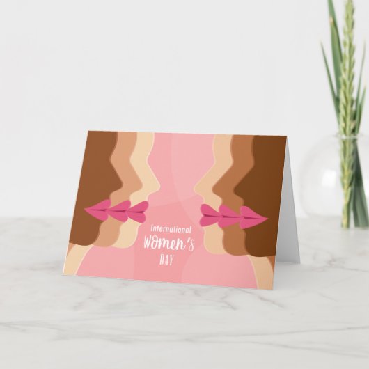 der Tag der rosa internationalen Frauen Karte (Vorderseite)