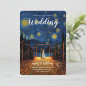 Der Tag der Sternennacht | Einladung zur Hochzeit (Stehend Vorderseite)