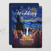 Der Tag der Sternennacht | Hochzeit Einladung (Vorne/Hinten)