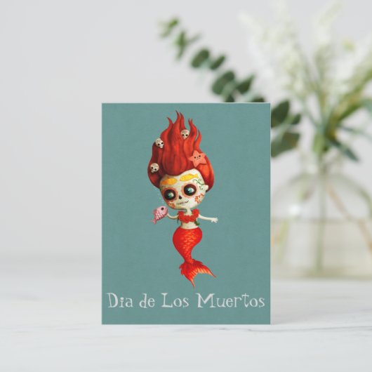 Der Tag der toten Meerjungfrau Postkarte (Stehend Vorderseite)