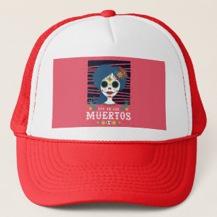 Der Tag der Toten mexikanisches Zucker-Schädel-Ges Truckerkappe