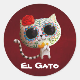 Der Tag der toten Niedlichen Katze Runder Aufkleber