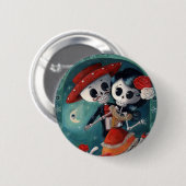 Der Tag der toten Skeleton Liebhaber Button (Vorne & Hinten)