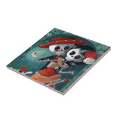 Der Tag der toten Skeleton Liebhaber Fliese (Seite)