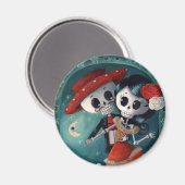 Der Tag der toten Skelettfans Magnet (Vorderseite/Rückseite)