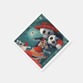 Der Tag der toten Skelettfans Serviette (Ecke)