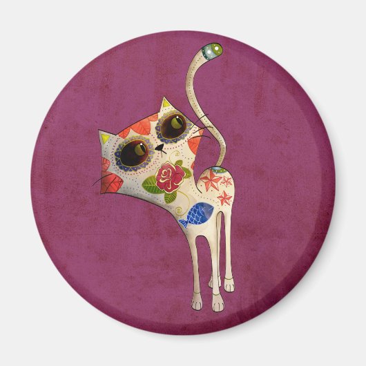 Der Tag der toten weißen Niedlichen Katze Magnet (Vorne)