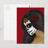 Der Tag des Toten Mädchen Postkarte (Vorne/Hinten)