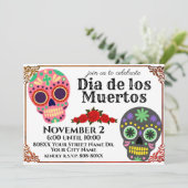 Der Tag des toten Party Invita Einladung (Stehend Vorderseite)