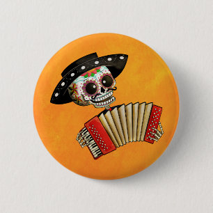 Der Tag des toten Skelett-EL-Mariachis Button