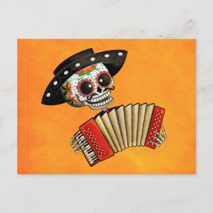 Der Tag des toten Skeletts El Mariachi Postkarte