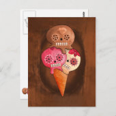 Der Tag des toten Zuckerschlammes Eiscreme Postkarte (Vorne/Hinten)