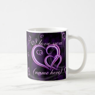 Der Tag des Valentines personifizieren lila Kaffeetasse