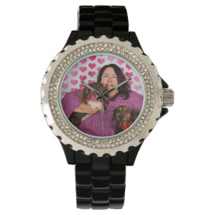 Der Tag des Valentines - Skippy u. Zelda - Dackeln Armbanduhr