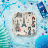 Der Tag eines französischen Mädchens Pappteller (Party)