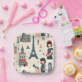 Der Tag eines französischen Mädchens Pappteller (Party)