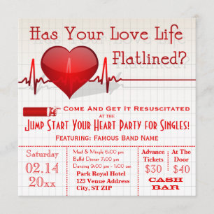 Der Tag Flatlined Herz-Diagramm Einladung