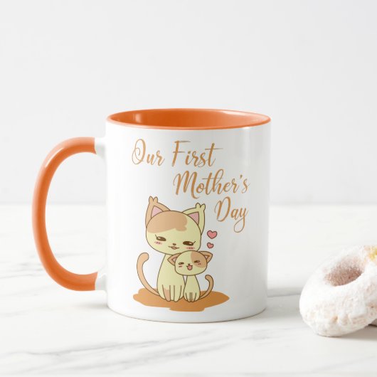 Der Tag unserer ersten Mutter Tasse (Mit Donut)