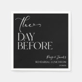 Der Tag vor der Minimal Hochzeit Probe Mittagessen Serviette (Vorderseite)