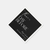 Der Tag vor der Minimal Hochzeit Probe Mittagessen Serviette (Ecke)