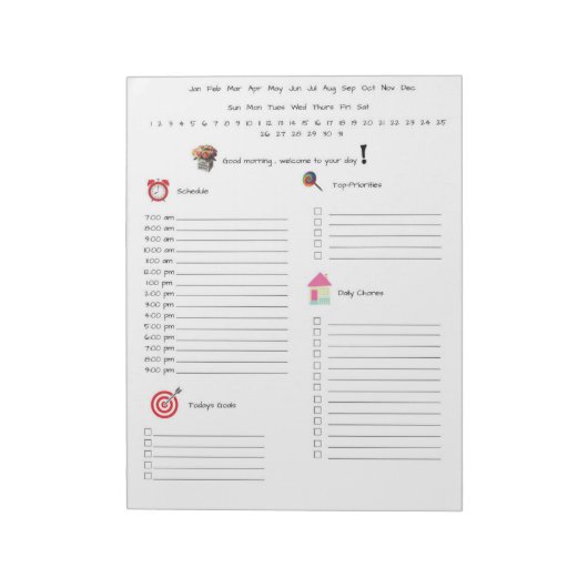 Der tägliche Planer Notizblock (Rotiert)