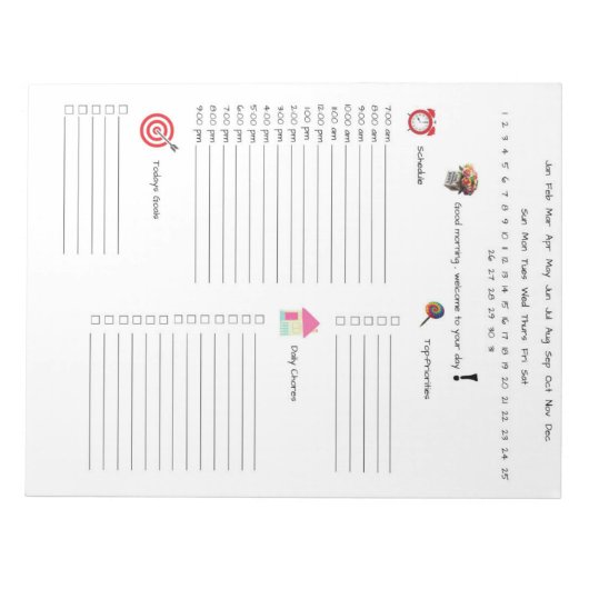 Der tägliche Planer Notizblock (Vorderseite)