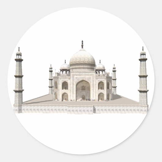 Der Taj Mahal: 3D-Modell: Runder Aufkleber (Vorderseite)
