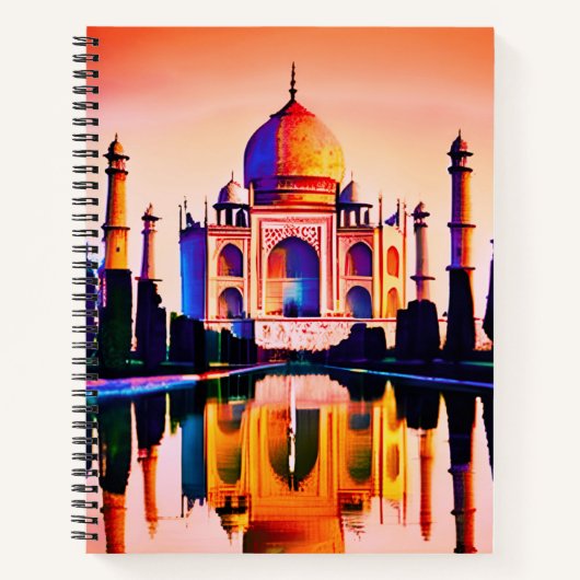 Der Taj Mahal gegen das Sunset Sky Journal Notizblock (Vorderseite)